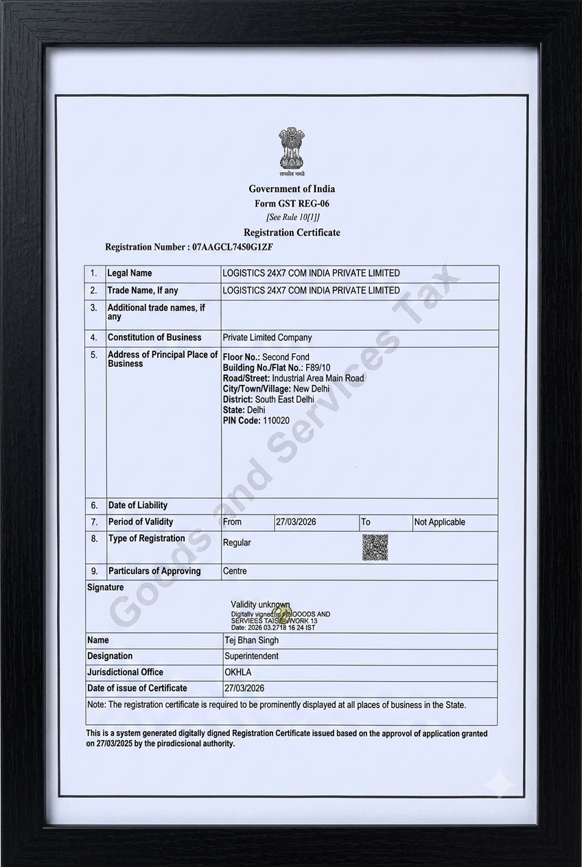 GST Registration Certificate